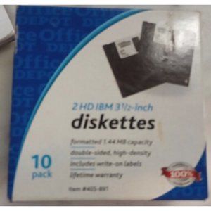 10 Pack Diskettes 18 M 2 HD 3 1/2-inch diskettes New Unopened